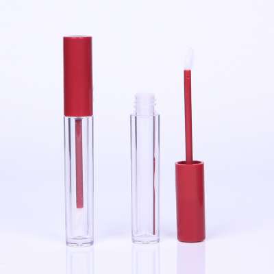 5ml Deep red round brush  lip gloss tubes with wands